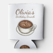 Koffie latte cappuccino verjaardagsfeestje brunch blikjeskoeler (Voorkant)