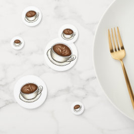 Koffie latte cappuccino verjaardagsfeestje brunch confetti