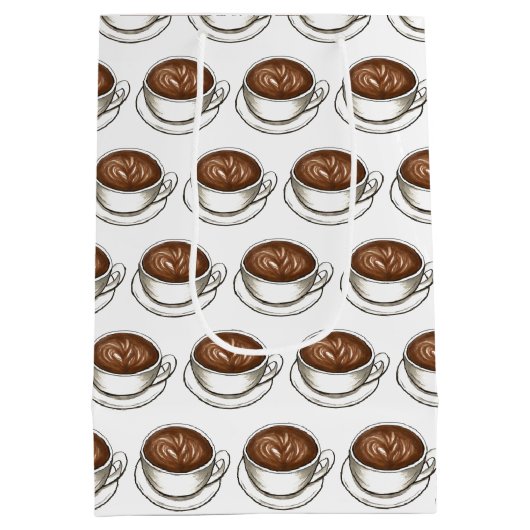 Koffie Latte Cappuccino Verjaardagsfeestje Brunch Medium Cadeauzakje (Achterkant)