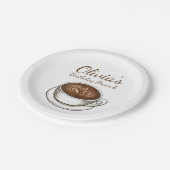 Koffie latte cappuccino verjaardagsfeestje brunch papieren bordje (Gekanteld)