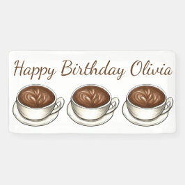 Koffie latte cappuccino verjaardagsfeestje brunch spandoek