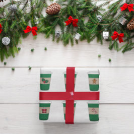 Koffie Latte Expresso Cup Kerstmis Thema Cadeaupapier