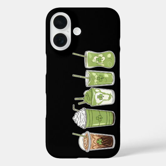 Koffie Latte Groen Schattig Iers St. Patrick's Dag Case-Mate iPhone Case (Achterkant)