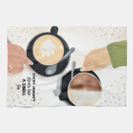 Koffie Latte Kopjes Keukenhanddoeken
