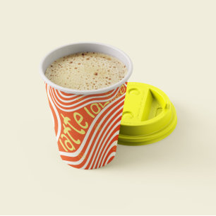 Koffie latte liefde levendige papieren bekers