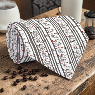 Koffie Latte Liefhebbers Aangepaste Herenstropdas Stropdas