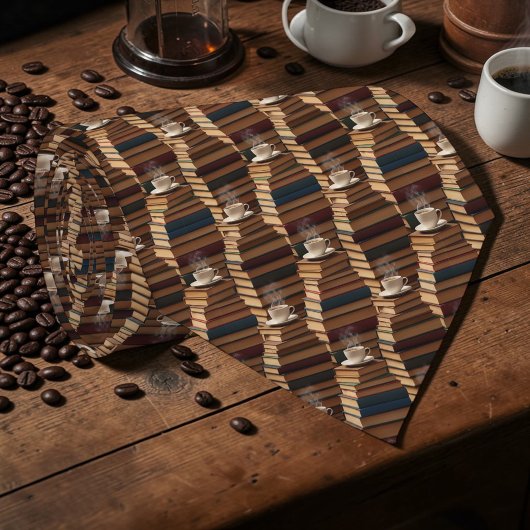 Koffie Latte met Boeken Aangepaste Das