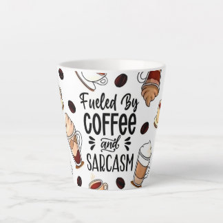 Koffie Latte Mok met Koffieboon Patroon Design,