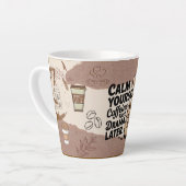 Koffie Latte Mok met Koffieboon Patroonontwerp (Linkerhoek)