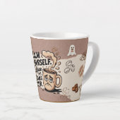 Koffie Latte Mok met Koffieboon Patroonontwerp (Rechterhoek)
