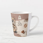 Koffie Latte Mok met Koffieboon Patroonontwerp (Rechts)