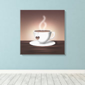 Koffie latte muur kunst canvas afdruk (Insitu (Houten vloer))