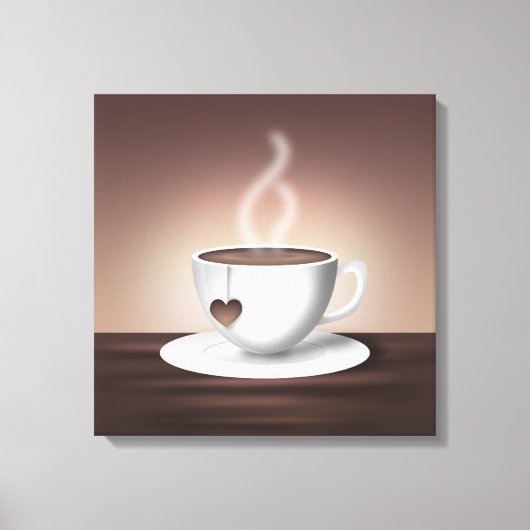Koffie latte muur kunst canvas afdruk (Voorkant)