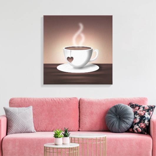 Koffie latte muur kunst canvas afdruk (Insitu (Woonkamer))