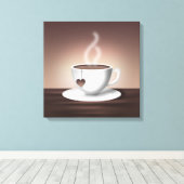 Koffie latte muur kunst canvas afdruk (Insitu (Houten vloer))