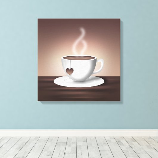 Koffie latte muur kunst canvas afdruk (Insitu (Houten vloer))