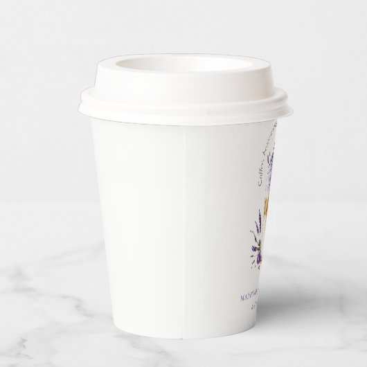 Koffie latte plezier verjaardag gepersonaliseerd papieren bekers (Rechts)