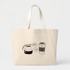 Koffie Latte Valentijnse liefde Grote Tote Bag