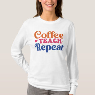 Koffie Leer herhaal grappig woord kunst T-shirt