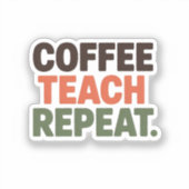 Koffie Leer Herhaal Sticker (Voorkant)