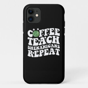 Koffie Leer Shenanigans Herhaal Disco Bal Leraar Case-Mate iPhone Case