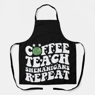 Koffie Leer Shenanigans Herhaal Disco Bal Leraar Schort