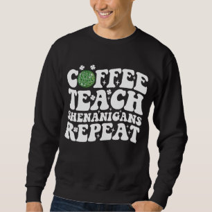 Koffie Leer Shenanigans Herhaal Disco Bal Leraar Trui