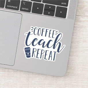 Koffie leren herhalen Grappige leraar koffie lie Sticker