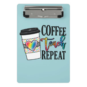 Koffie leren herhalen - Leuk lerarenleven Mini Klembord
