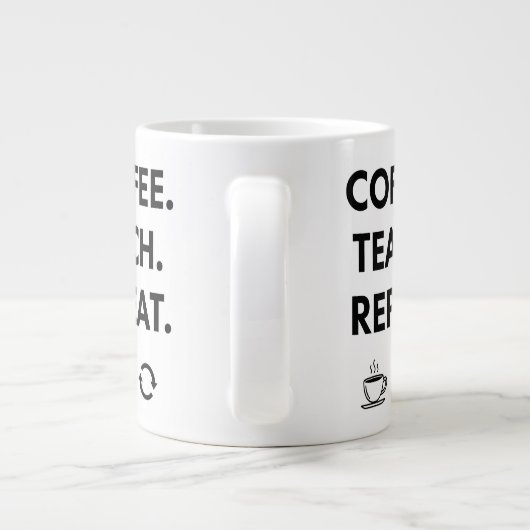 Koffie leren herhalen - minimalistische leraar grote koffiekop (Achterkant)