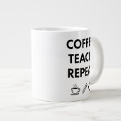 Koffie leren herhalen - minimalistische leraar grote koffiekop (Voorkant rechts)