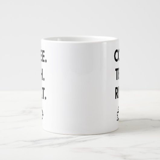 Koffie leren herhalen - minimalistische leraar grote koffiekop (Voorkant)