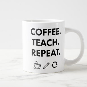 Koffie leren herhalen - minimalistische leraar grote koffiekop