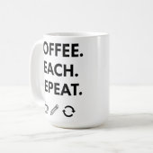 Koffie leren herhalen - minimalistische leraar koffiemok (Voorkant links)