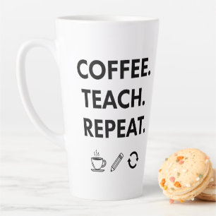 Koffie leren herhalen - minimalistische leraar latte mok