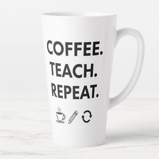 Koffie leren herhalen - minimalistische leraar latte mok (Rechts)