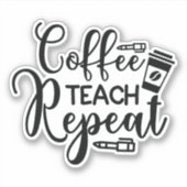 Koffie, leren, herhalen sticker (Voorkant)
