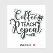 Koffie, leren, herhalen sticker (Vel)