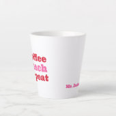 Koffie Lesgeven Herhalen Roze Docent Mok (Voorkant)