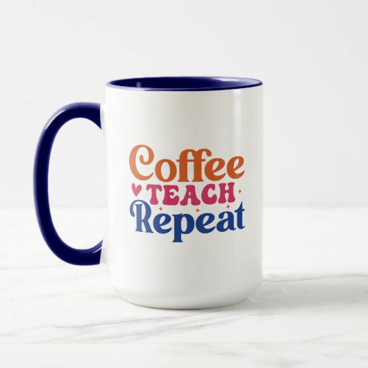 Koffie Lesgeven Herhalen Wordart Mok (Links)