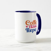 Koffie Lesgeven Herhalen Wordart Mok (Voorkant rechts)