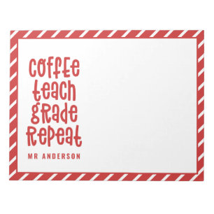 Koffie, lesgeven, klas, herhaal-typografische lera notitieblok