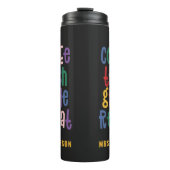 Koffie, lesgeven, klas, herhaal-typografische lera thermosbeker (Voorkant)