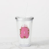 Koffie Letter A: Monogram Initiaal  Acryl Drinkbeker (Achterkant)