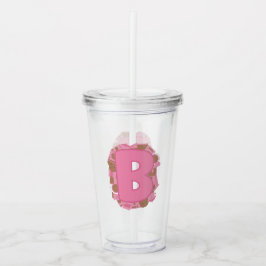 Koffie Letter B: Monogram Initiaal  Acryl Drinkbeker
