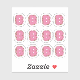 Koffie Letter B: Monogram Initiaal Stickerblad Sticker