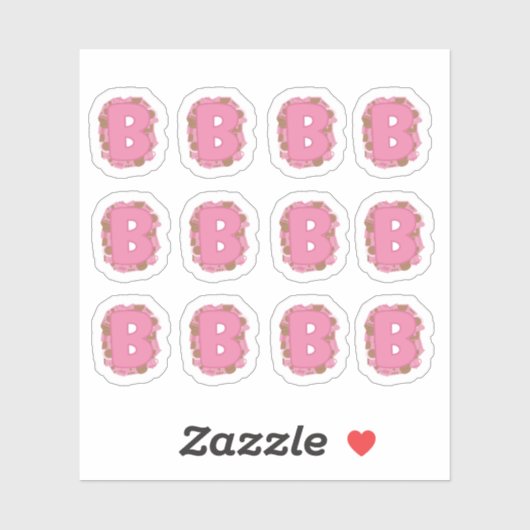 Koffie Letter B: Monogram Initiaal Stickerblad Sticker (Vel)