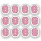 Koffie Letter B: Monogram Initiaal Stickerblad Sticker (Voorkant)