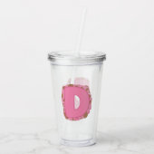 Koffie Letter D: Monogram Initiaal Acryl Drinkbeker (Achterkant)