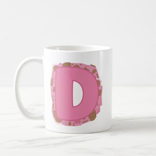 Koffie Letter D: Monogram Initiaal Koffiemok (Links)